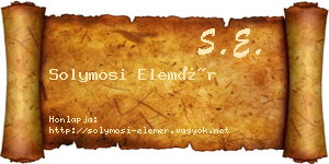 Solymosi Elemér névjegykártya